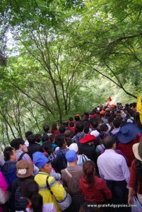 一个典型的人群在中国的假期。