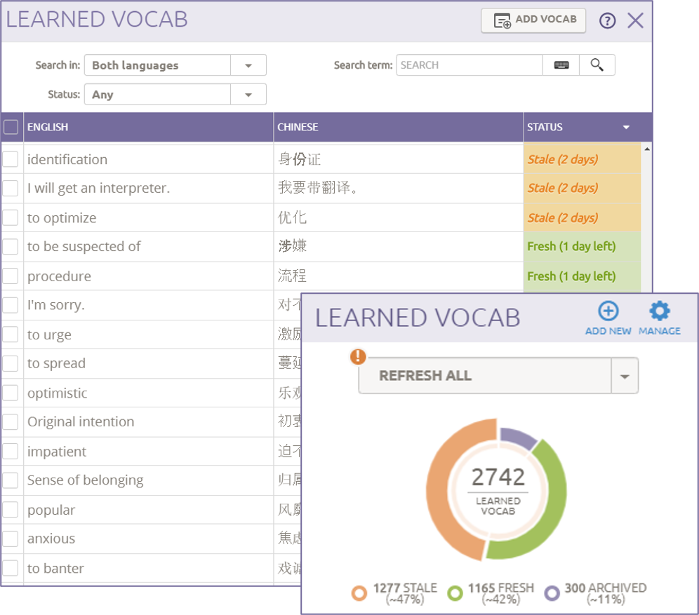 CL-150 Learned Vocab refresh