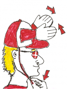 klaphat(鼓掌的帽子)与“手”基本上是一个棒球帽。这是丹麦在1980年发明了没有,和所使用的主要是足球(足球)的粉丝。你把下面的线你的下巴,帽子“拍手”…(“klaphat”也可能意味着一个“白痴”,所以照顾这个词!)