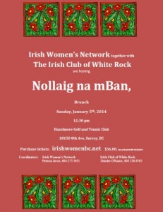 “Nollaig na mBan”出现在不列颠哥伦比亚省爱尔兰妇女网络的海报上(http://www.irishwomenbc.net/)