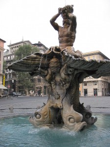 特里同喷泉，Gianlorenzo Bernini，罗马。由Wikicommons & Tritonbrunnen rom提供。