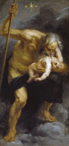 彼得•保罗•鲁本斯的绘画克罗诺斯/吞噬他的一个孩子
